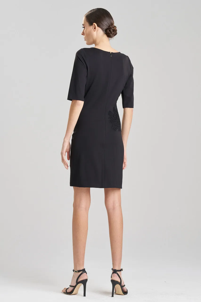 Light Weight Ponte Embroidered Sheath Dress sold by Natori product image thumbnail 2
