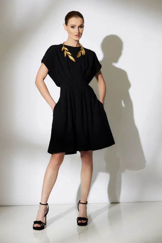 Stretch Texture Jacquard Pleated Dress sold by Natori