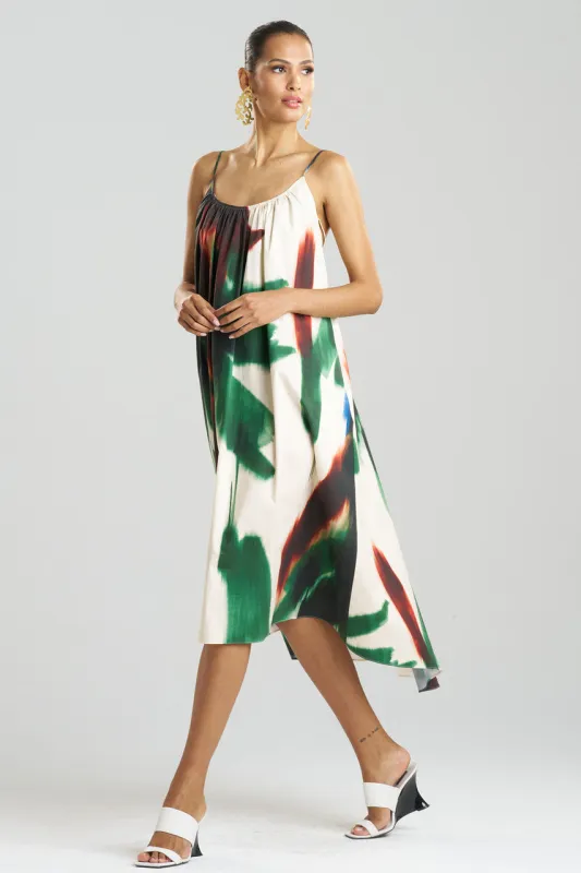 Amalfi Printed Cotton Poplin Open Back Dress sold by Natori