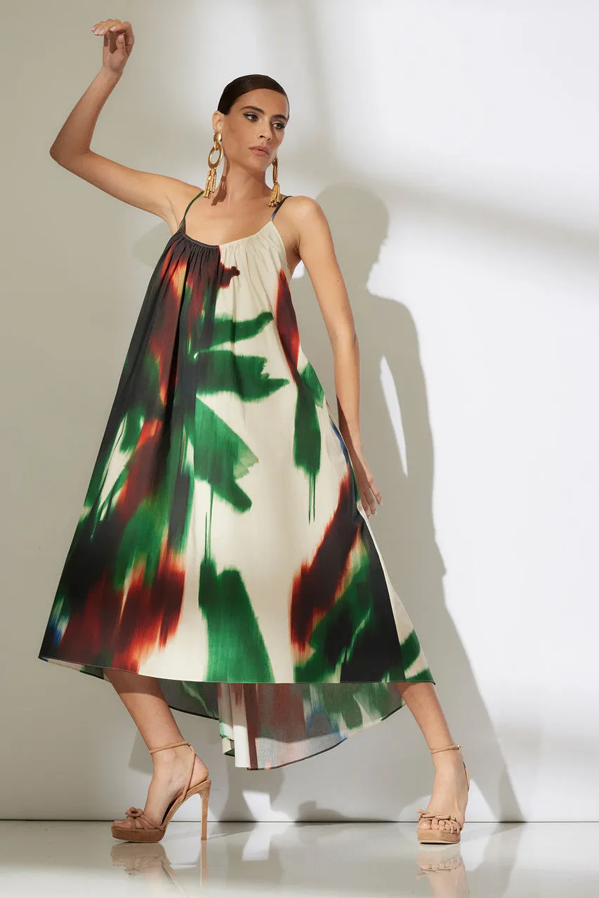 Amalfi Printed Cotton Poplin Open Back Dress sold by Natori product image thumbnail 4