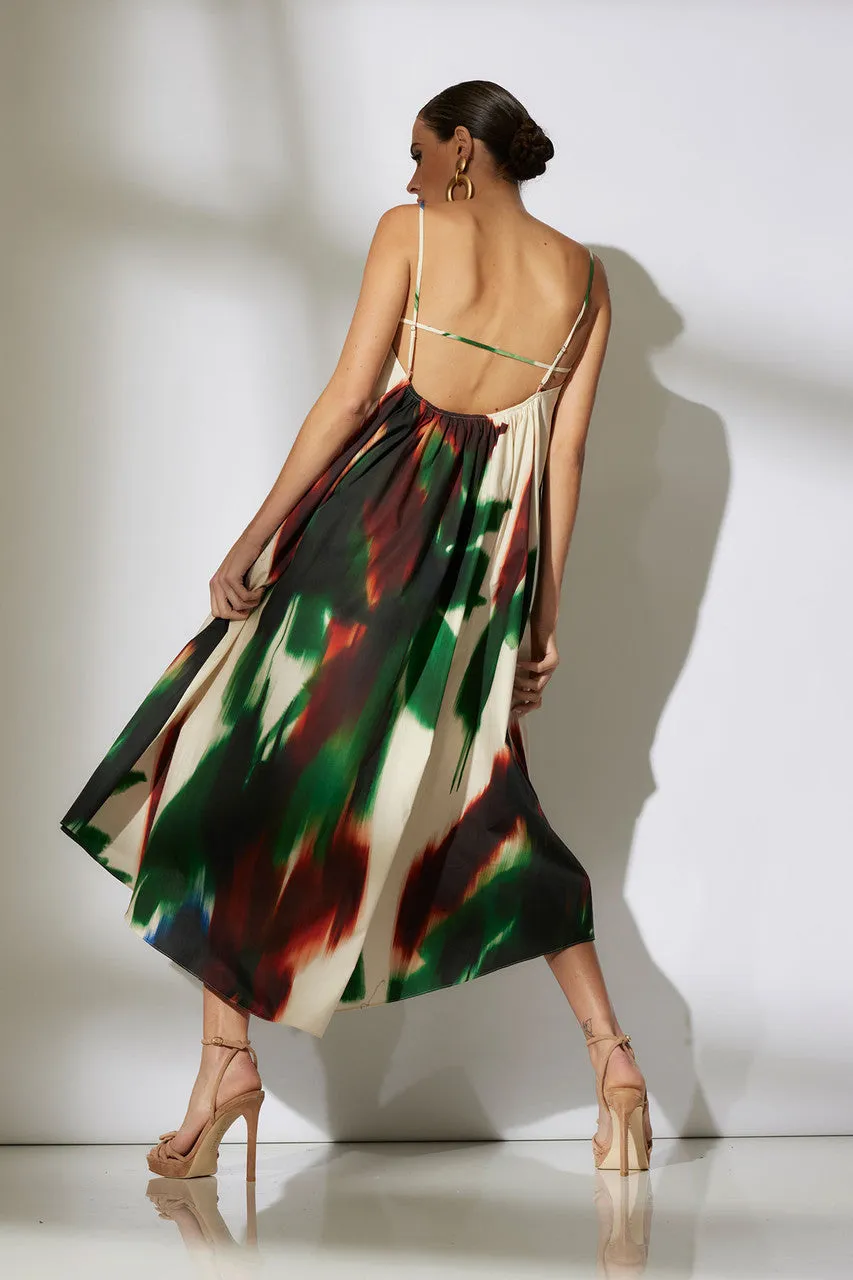 Amalfi Printed Cotton Poplin Open Back Dress sold by Natori product image thumbnail 3