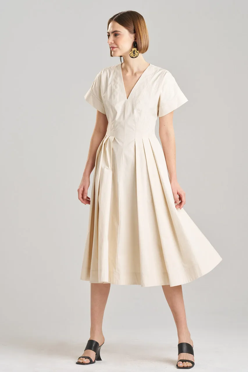 Tech Cotton Taffeta Pleated Dress sold by Natori