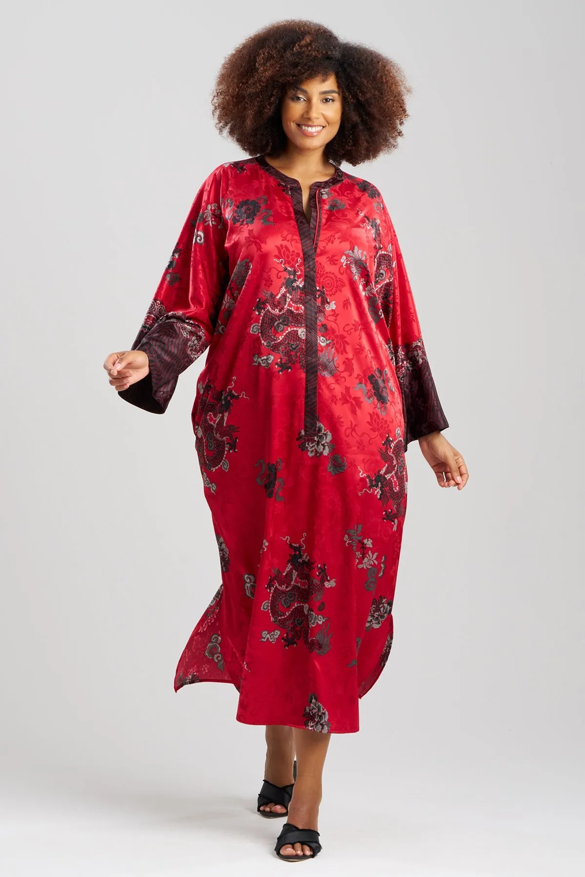 Imperial Dragon Jacquard Zip Caftan sold by Natori product image thumbnail 3