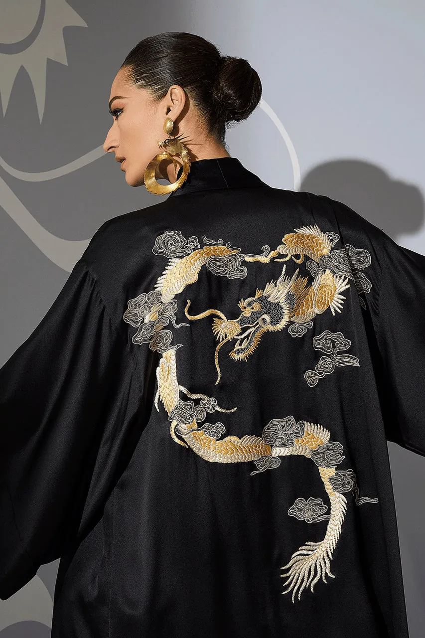 Couture Lucky Dragon Embroidered Silk Wrap sold by Natori product image thumbnail 3