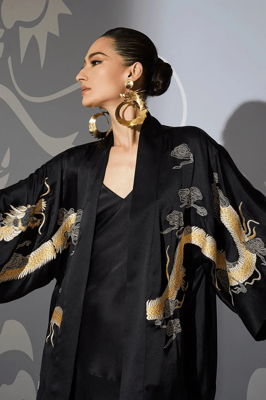 Couture Lucky Dragon Embroidered Silk Wrap sold by Natori product image thumbnail 4