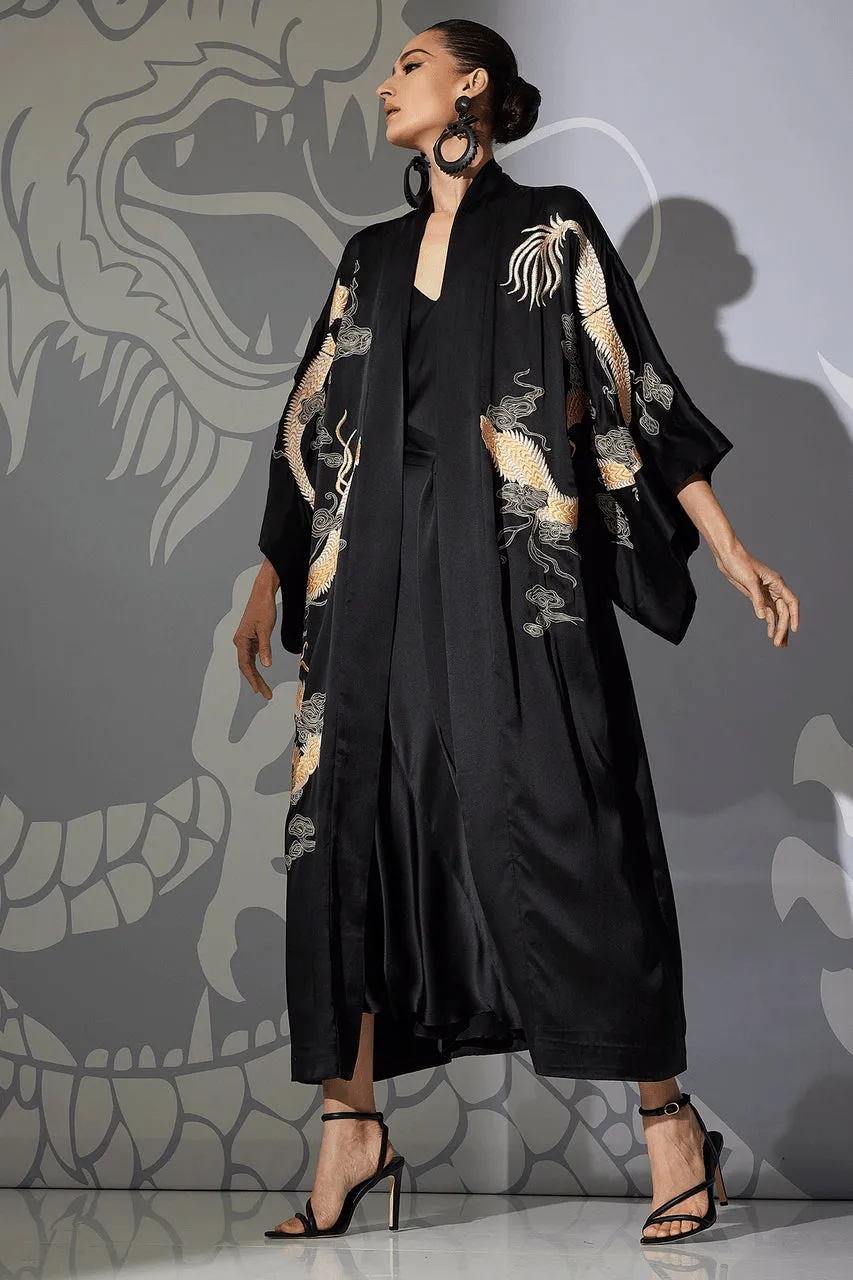 Couture Lucky Dragon Embroidered Silk Robe sold by Natori product image thumbnail 4