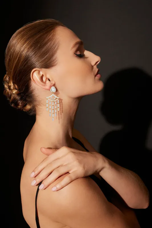 Orient Express Lab-Grown 14K Gold & Diamond Statement Earrings made by Natori