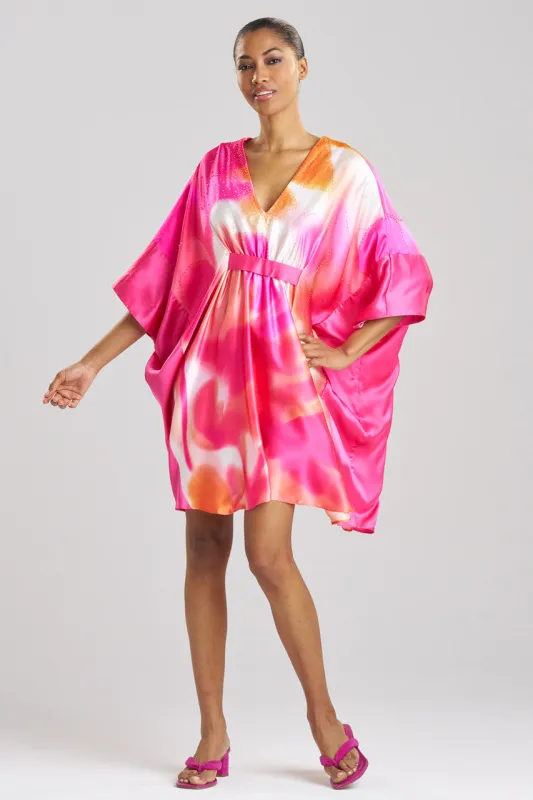 Malaga Embellished Short Silk Caftan sold by Natori