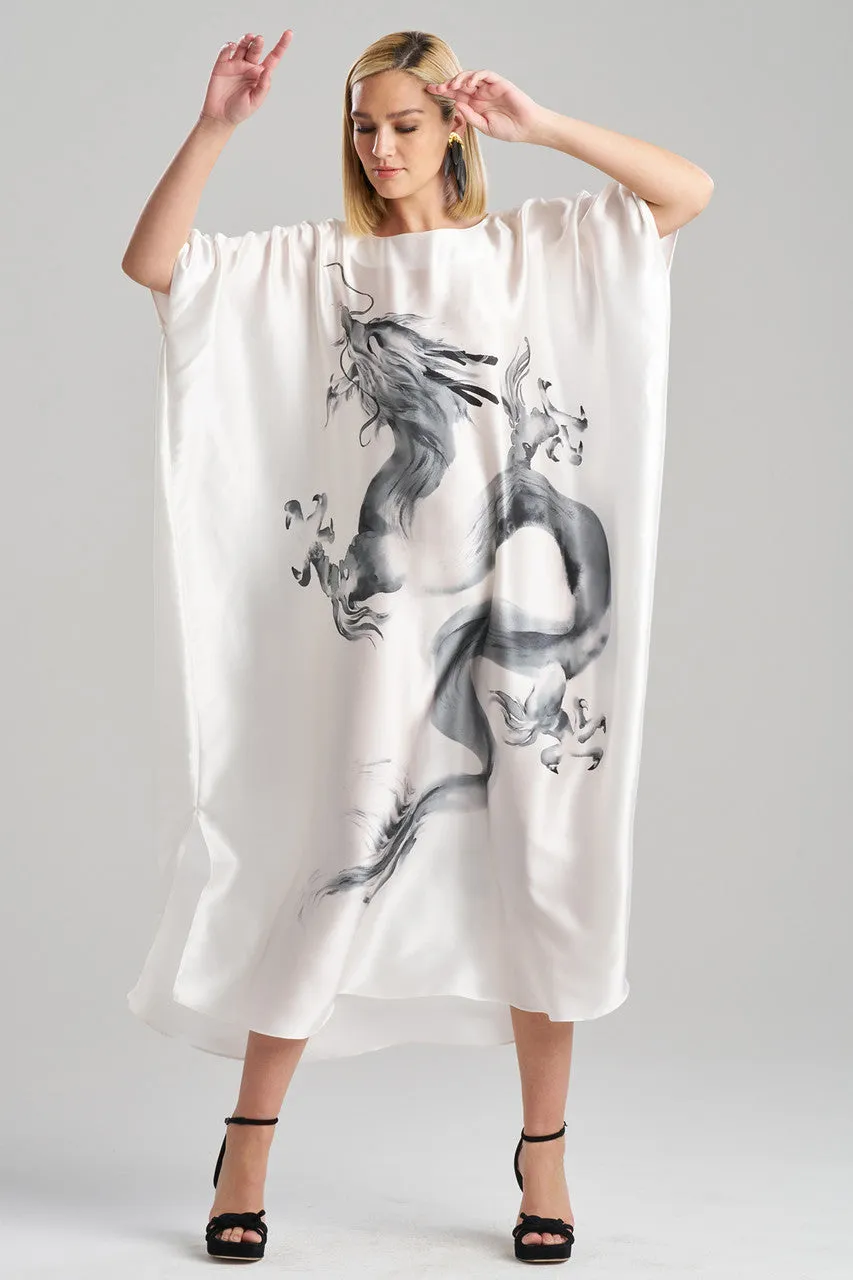Ink Dragon Silk Caftan sold by Natori