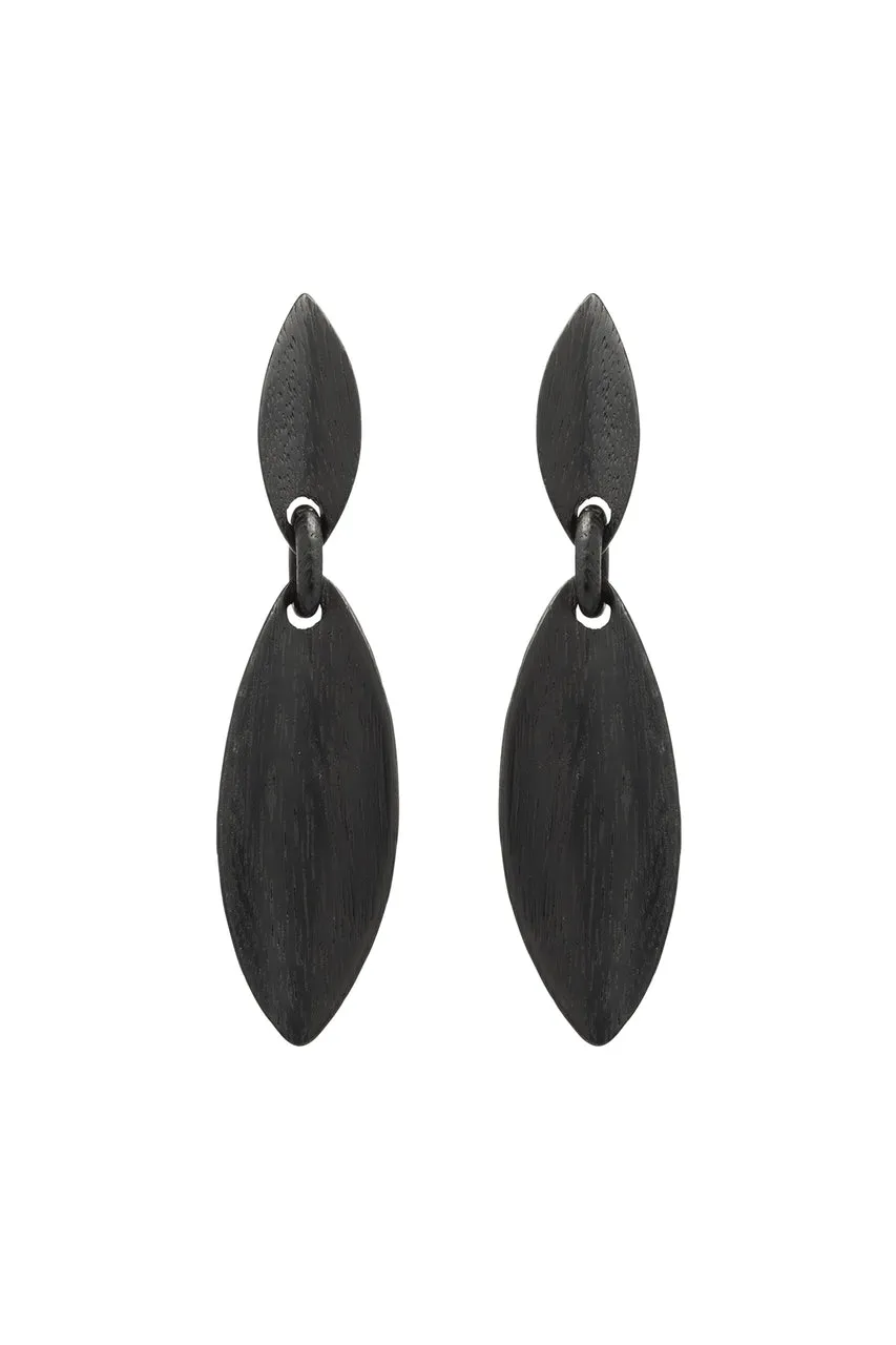Acacia Wood Leaf Large Earrings sold by Natori