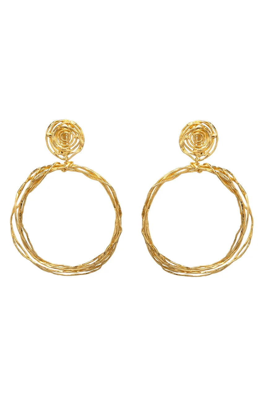 Gold Brass Wire Hoop Earrings sold by Natori