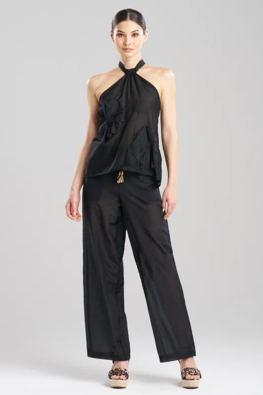 Cotton Silk Voile Applique Sheer Halter Top sold by Natori