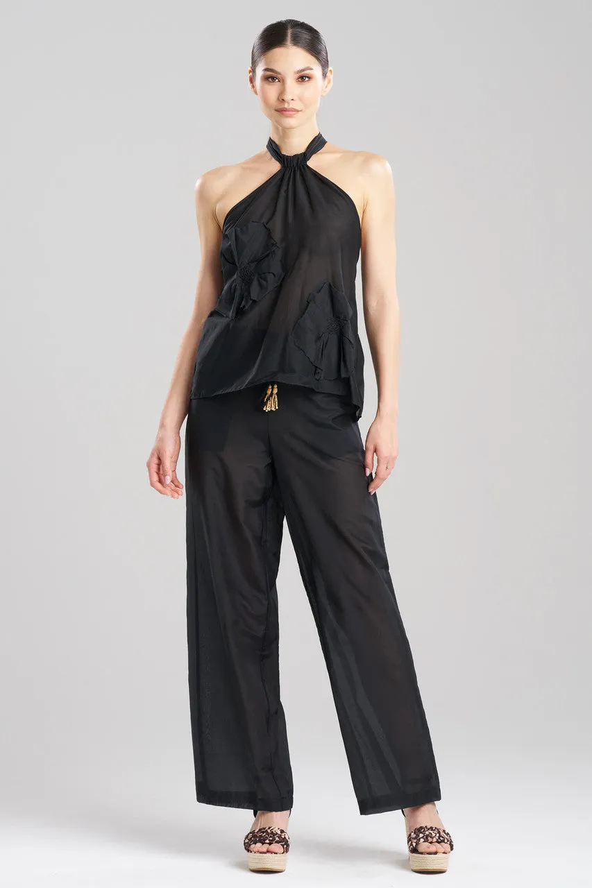 Cotton Silk Voile Applique Sheer Halter Top sold by Natori