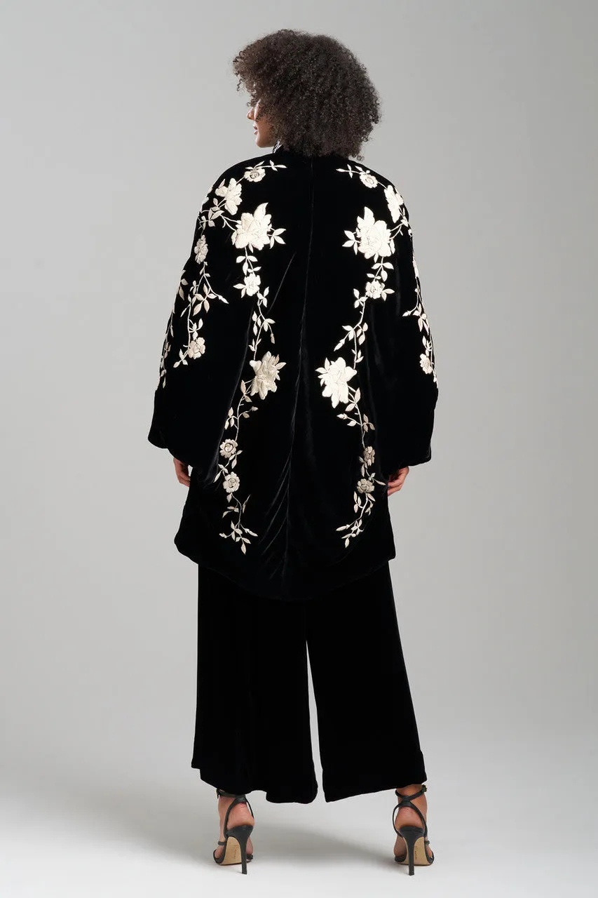 Couture Velvet Silk Embroidered Coat sold by Natori product image thumbnail 2