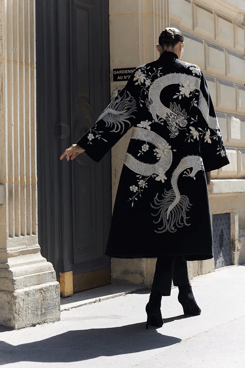 Couture Felt Embroidered Dragon Coat sold by Natori product image thumbnail 3