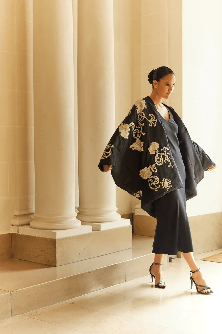 Couture Silk Taffeta Embroidered Coat sold by Natori product image thumbnail 3