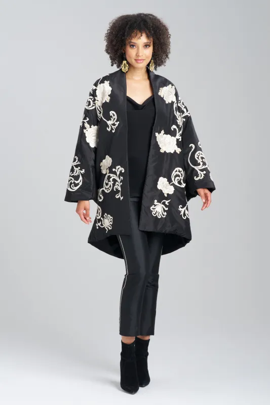 Couture Silk Taffeta Embroidered Coat sold by Natori