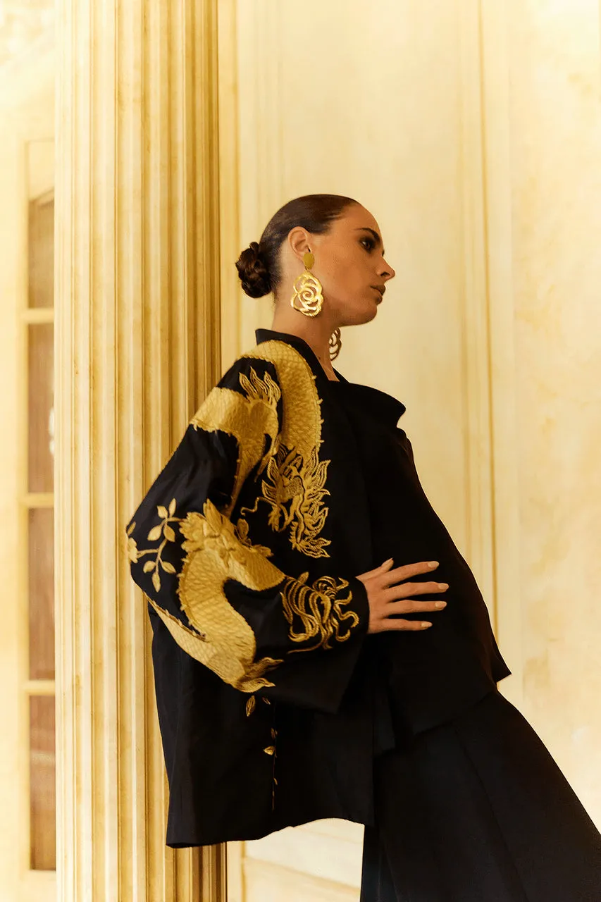 Couture Silk Taffeta Embroidered Dragon Coat sold by Natori product image thumbnail 4