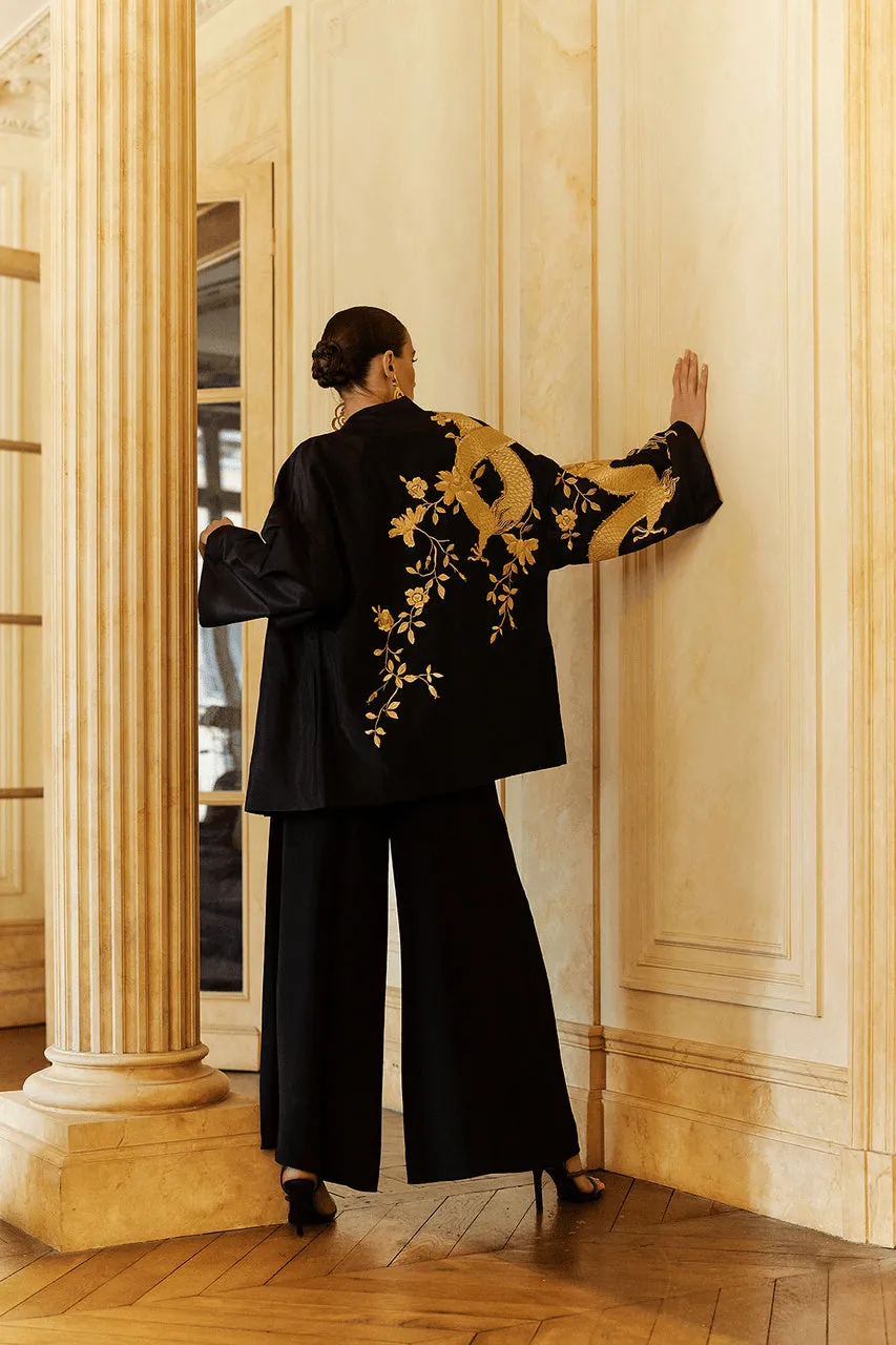 Couture Silk Taffeta Embroidered Dragon Coat sold by Natori product image thumbnail 5