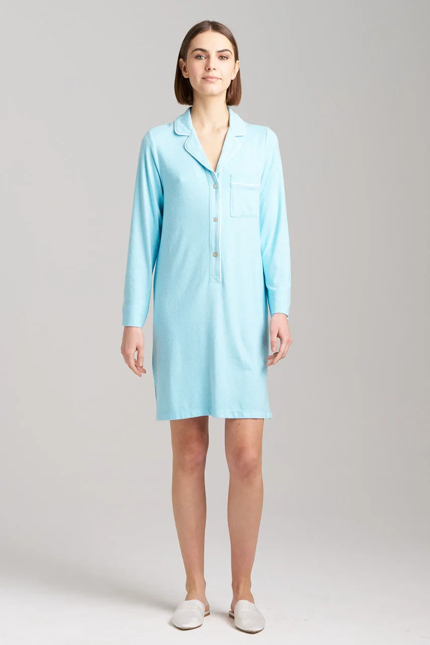 Oasis Piped Sleepshirt - heather aruba blue sold by Natori
