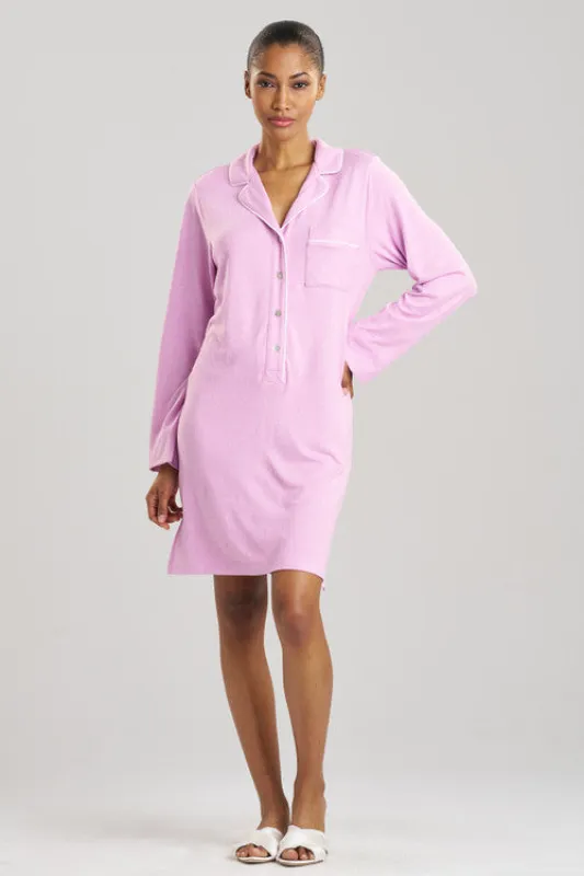 Oasis Piped Sleepshirt - heather pink orchid sold by Natori
