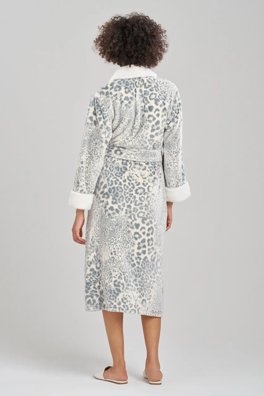 Cashmere Leopard Faux Fur Collar Robe sold by Natori product image thumbnail 2