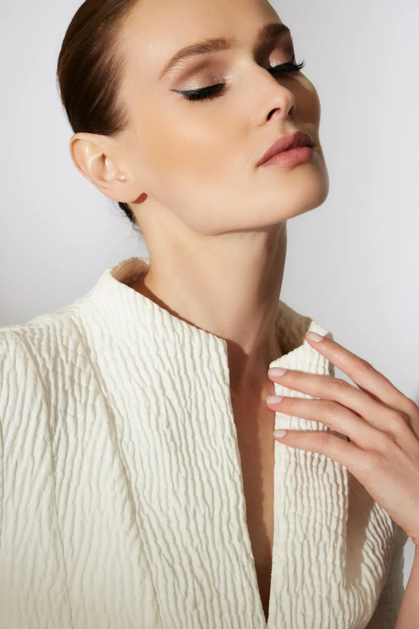 Textured Cotton Jacquard Pleated Top sold by Natori product image thumbnail 4