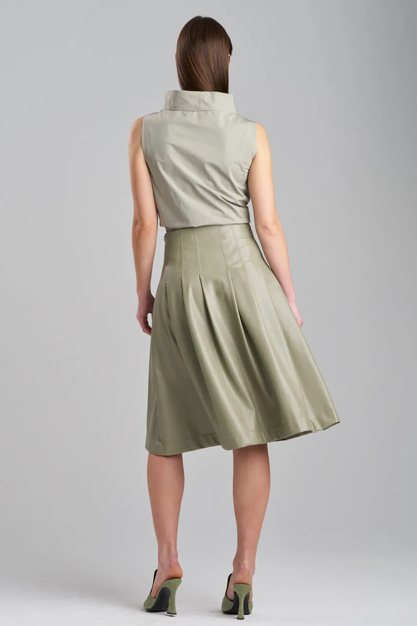 Vegan Luxe Lambskin A-line Pleated Skirt sold by Natori product image thumbnail 2