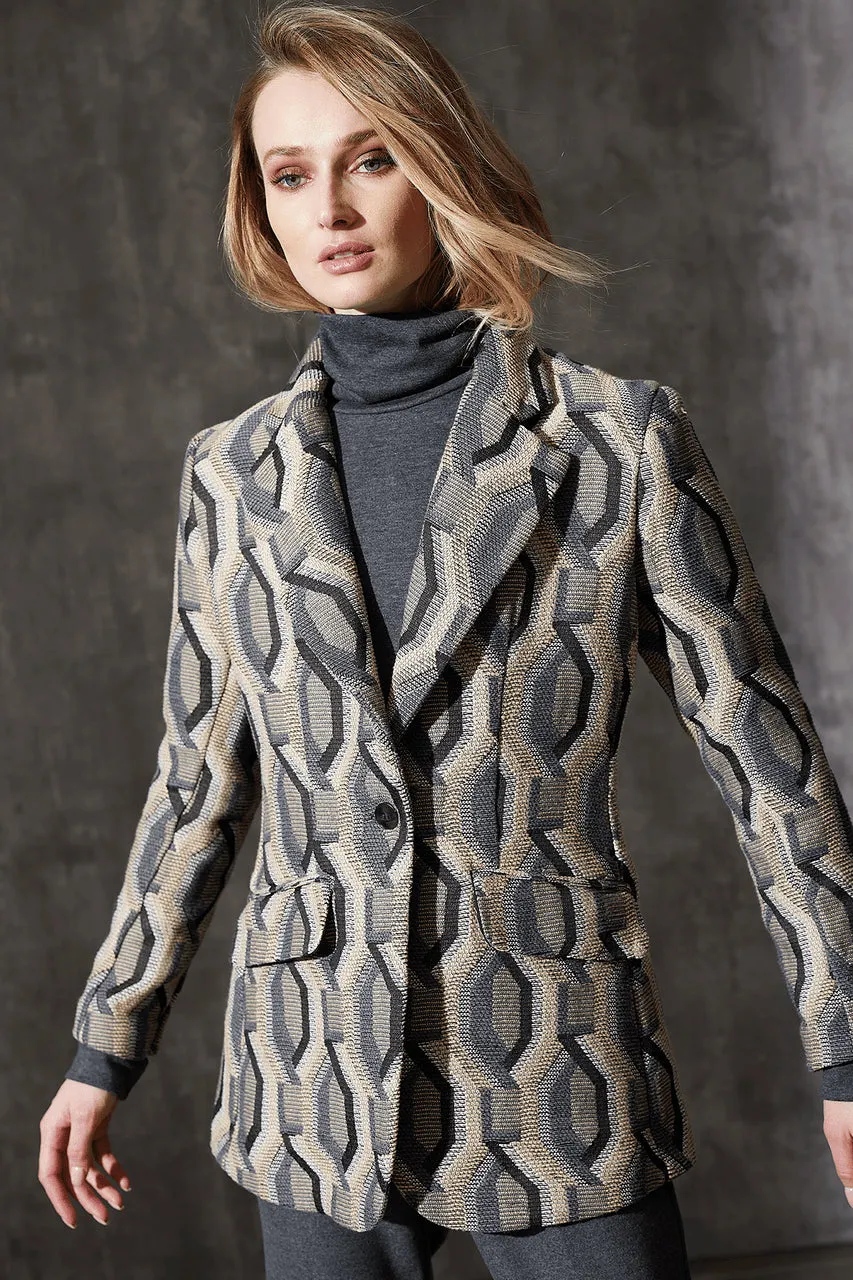 Hexagon Jacquard Blazer sold by Natori product image thumbnail 3