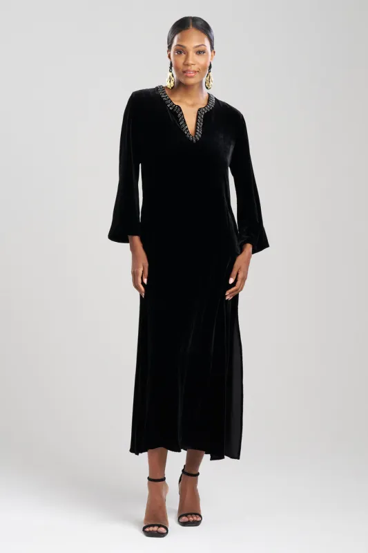 Couture Velvet Beaded Silk Caftan sold by Natori