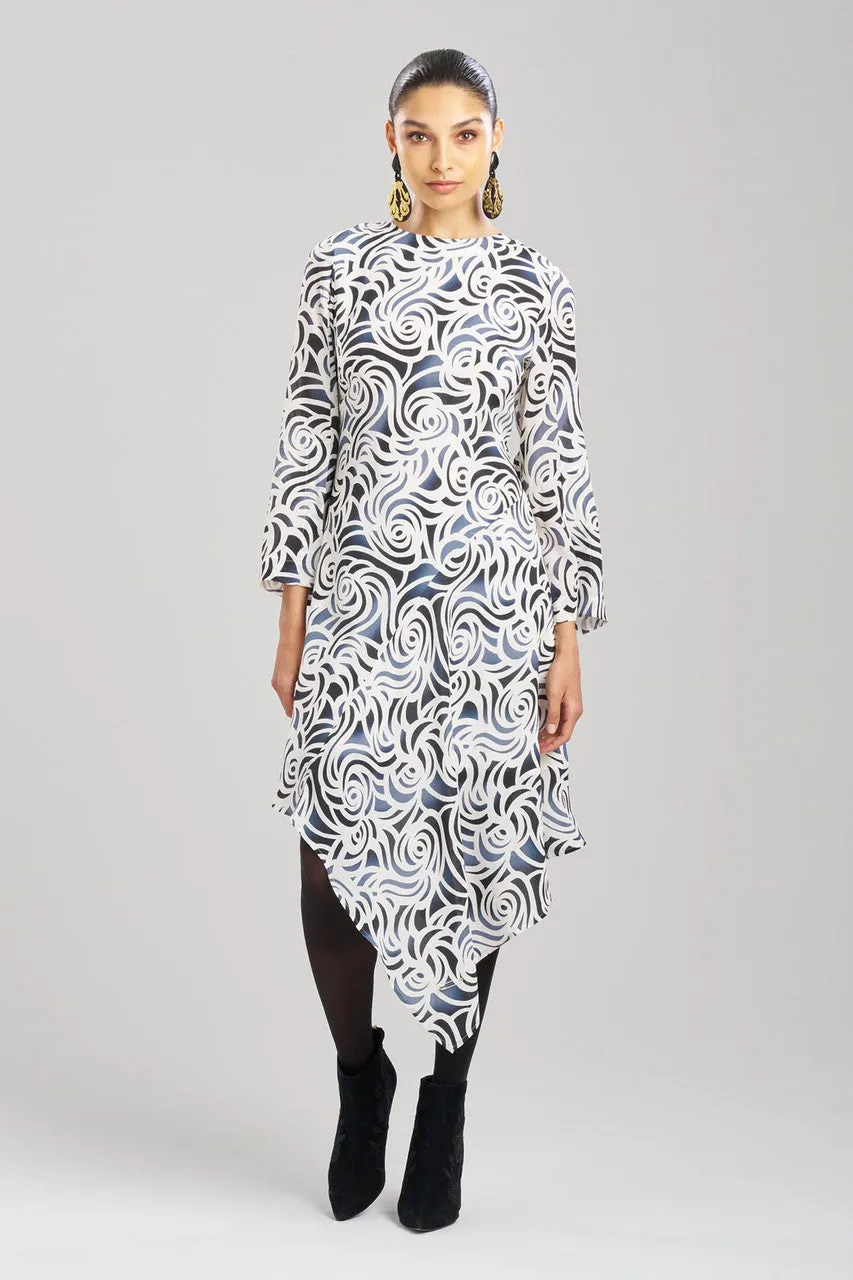 Scroll Asymmetrical Drape Dress sold by Natori