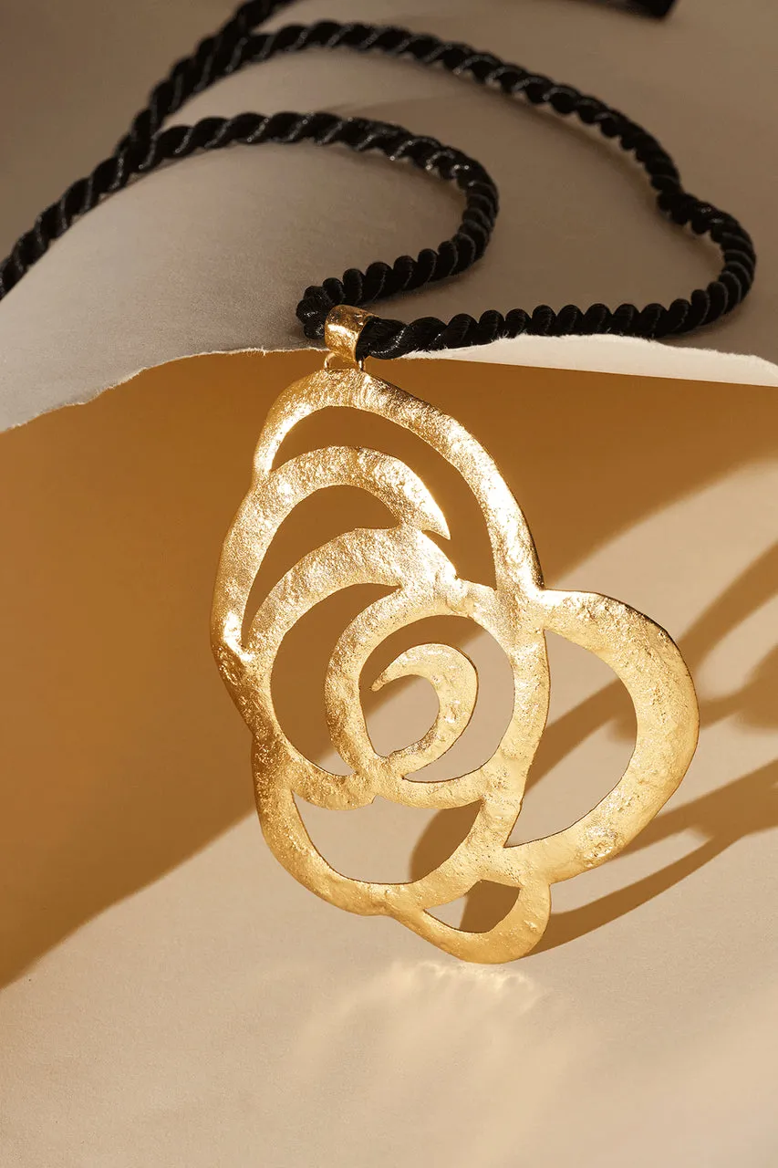 Gold Plated Floral Scroll Necklace sold by Natori product image thumbnail 2