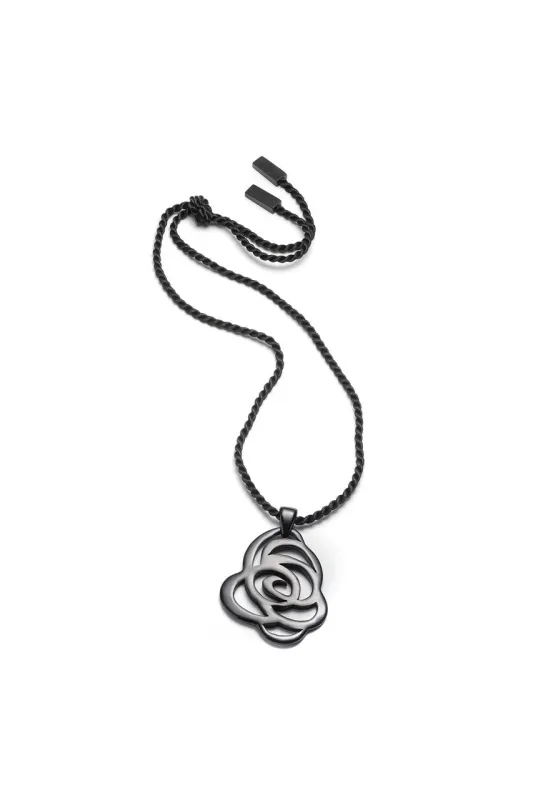 Buffalo Horn Floral Scroll Pendant Necklace sold by Natori