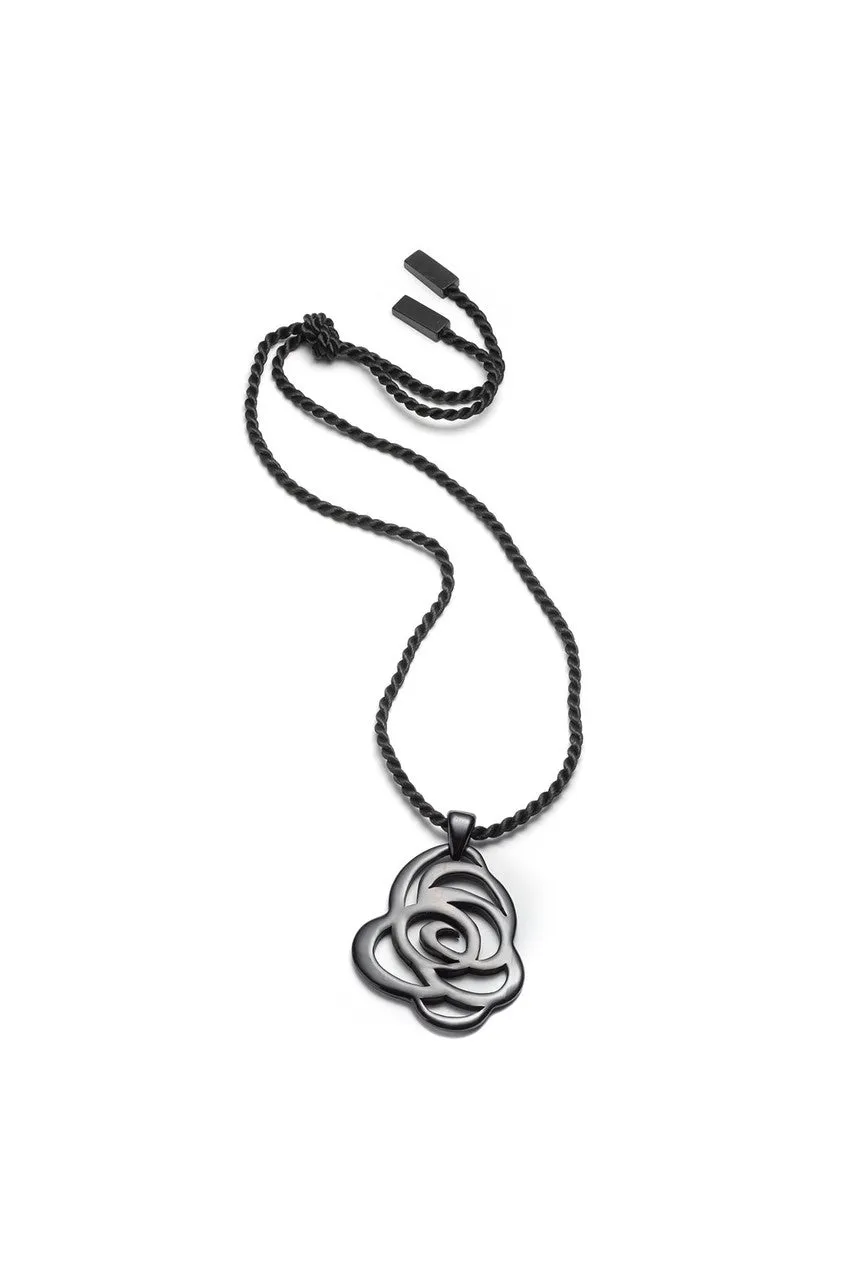 Buffalo Horn Floral Scroll Pendant Necklace sold by Natori