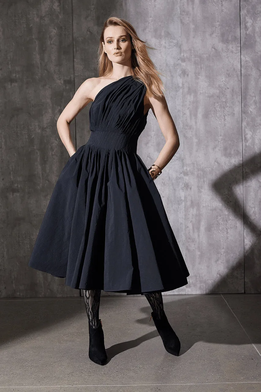 Taffeta One Shoulder Pleated Dress sold by Natori product image thumbnail 3