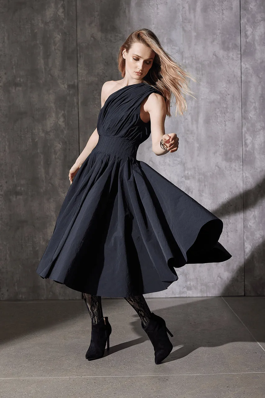 Taffeta One Shoulder Pleated Dress sold by Natori product image thumbnail 5
