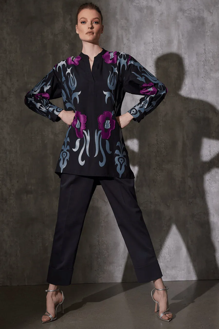 Suzani Jacquard Half Placket Shirt sold by Natori product image thumbnail 3