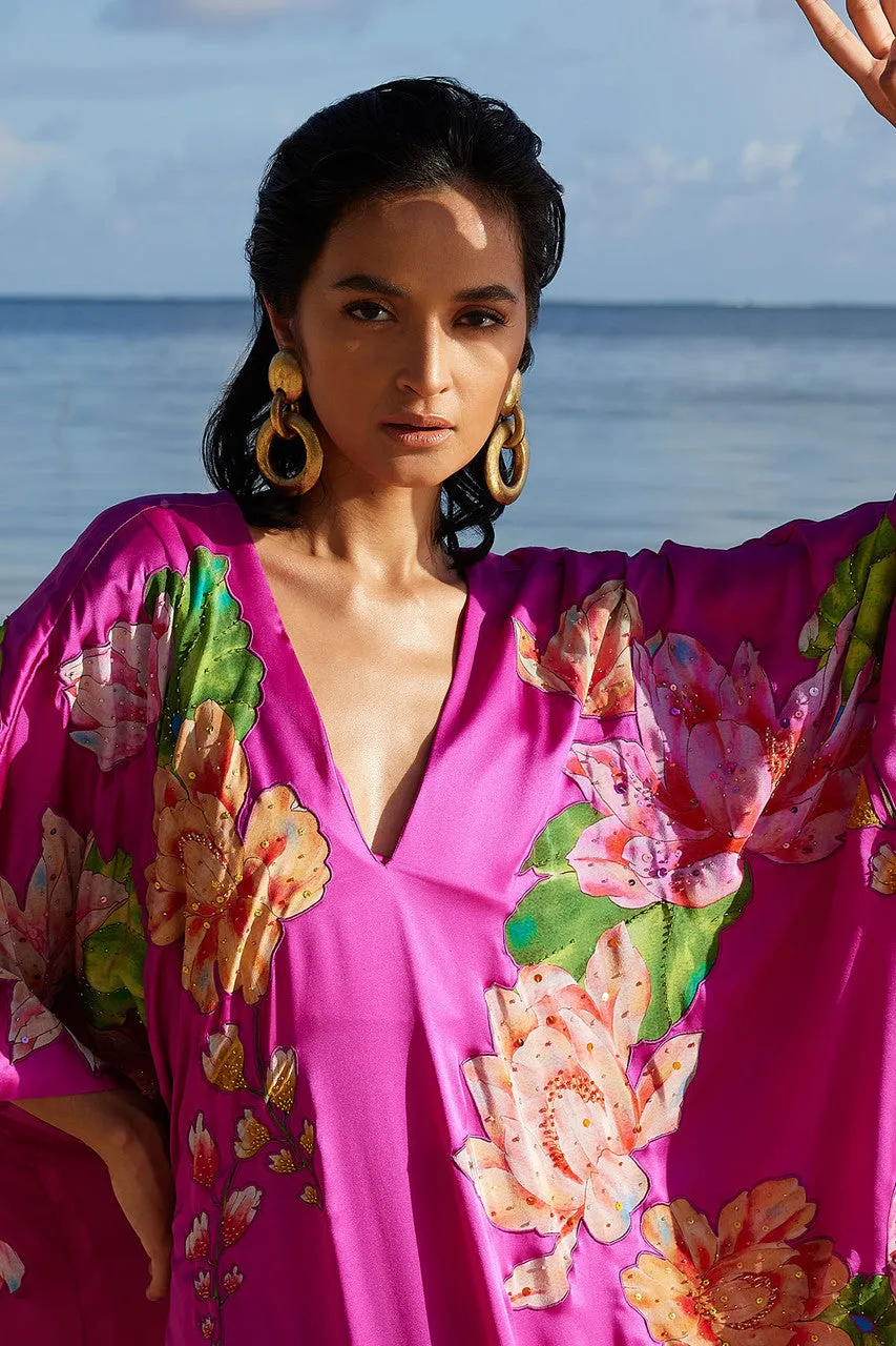 Couture Hanabi Beaded Silk Caftan sold by Natori product image thumbnail 4