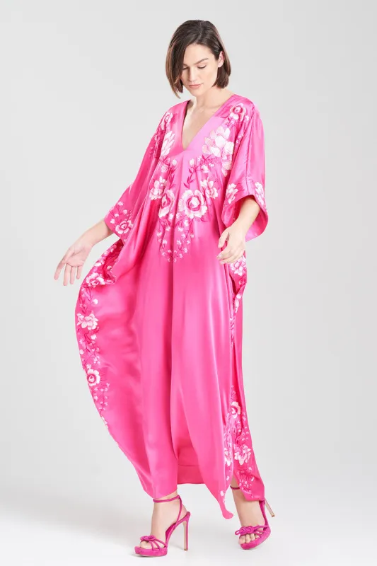 Couture Hanabi Embroidered Silk Caftan sold by Natori