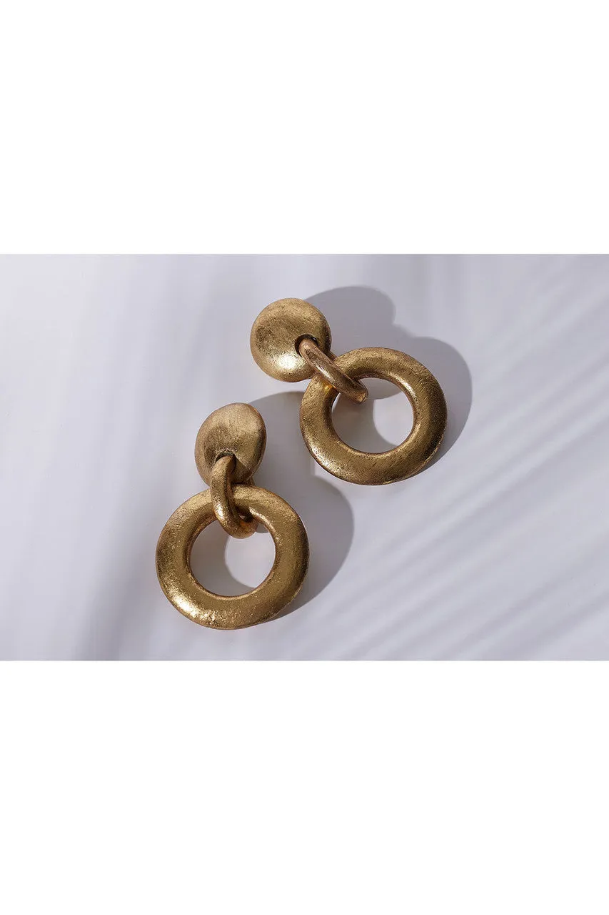 Acacia Wood and Gold Plated Hoop Earrings sold by Natori product image thumbnail 2