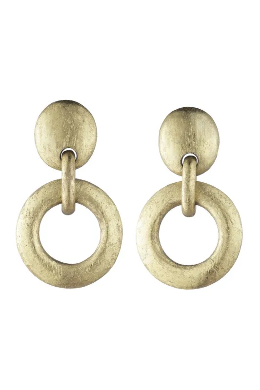 Acacia Wood and Gold Plated Hoop Earrings sold by Natori