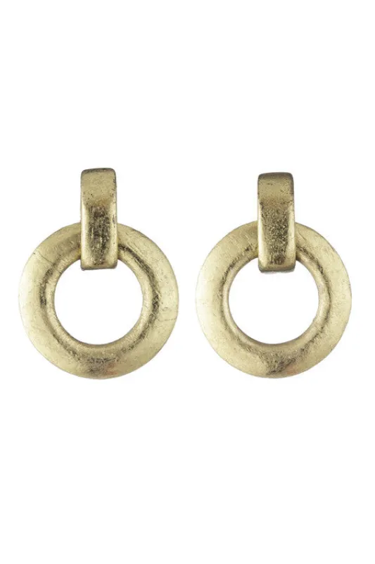 Acacia Wood and Gold Plated Interlocked Hoop Earrings sold by Natori