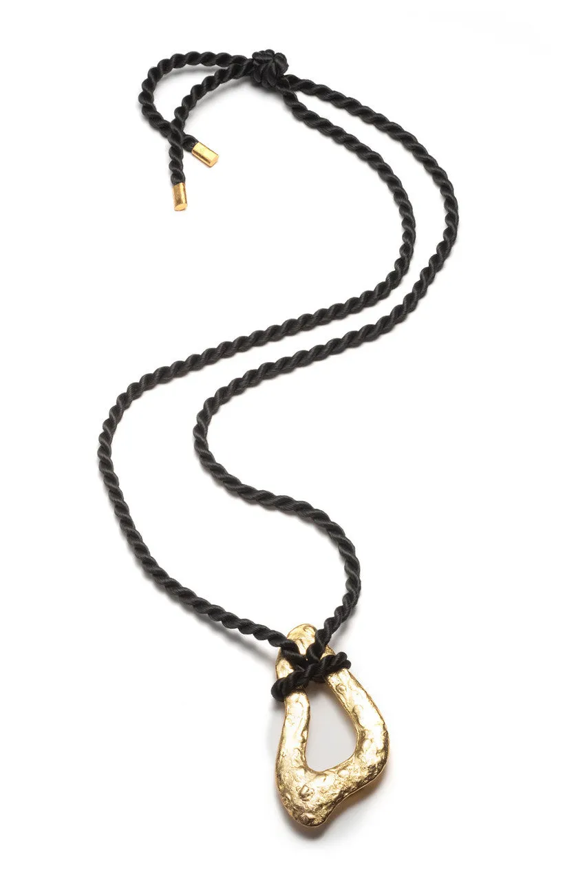 Gold Plated Brass Pendant Rope Necklace sold by Natori