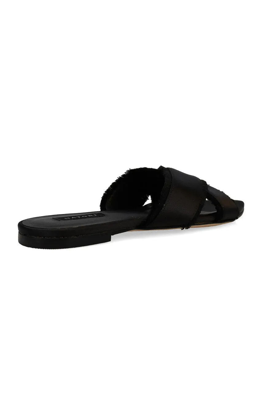 Wayu Satin Fringe Cross Slide Sandals sold by Natori product image thumbnail 5