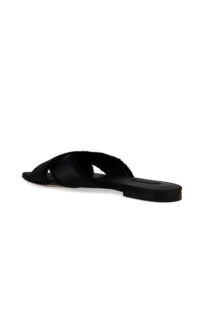Wayu Satin Fringe Cross Slide Sandals sold by Natori product image thumbnail 3