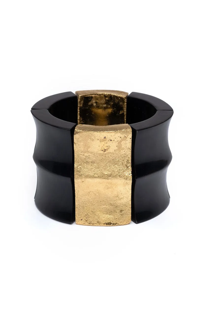 Buffalo Horn and Gold Bracelet - Black sold by Natori