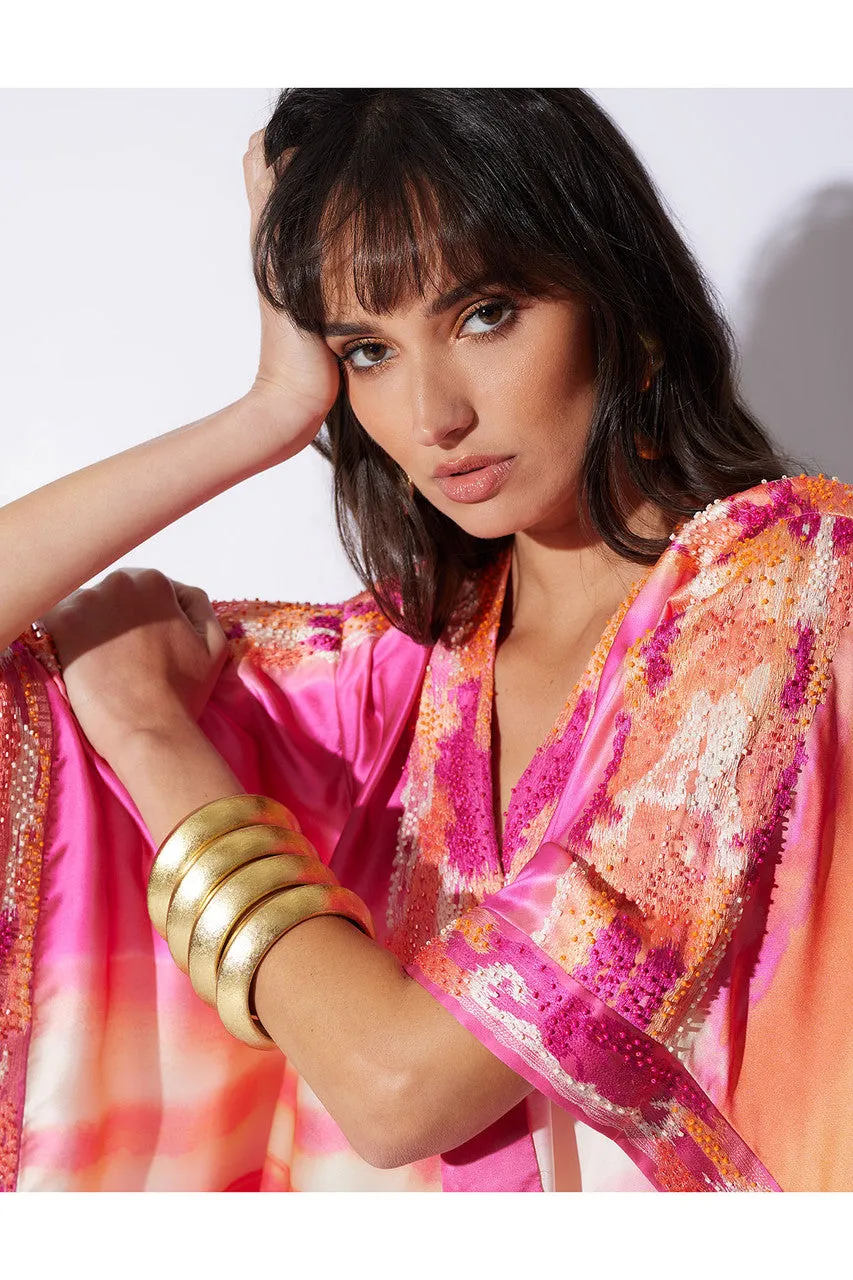 Couture Minako Embroidered Drop Sleeve Silk Caftan sold by Natori product image thumbnail 4