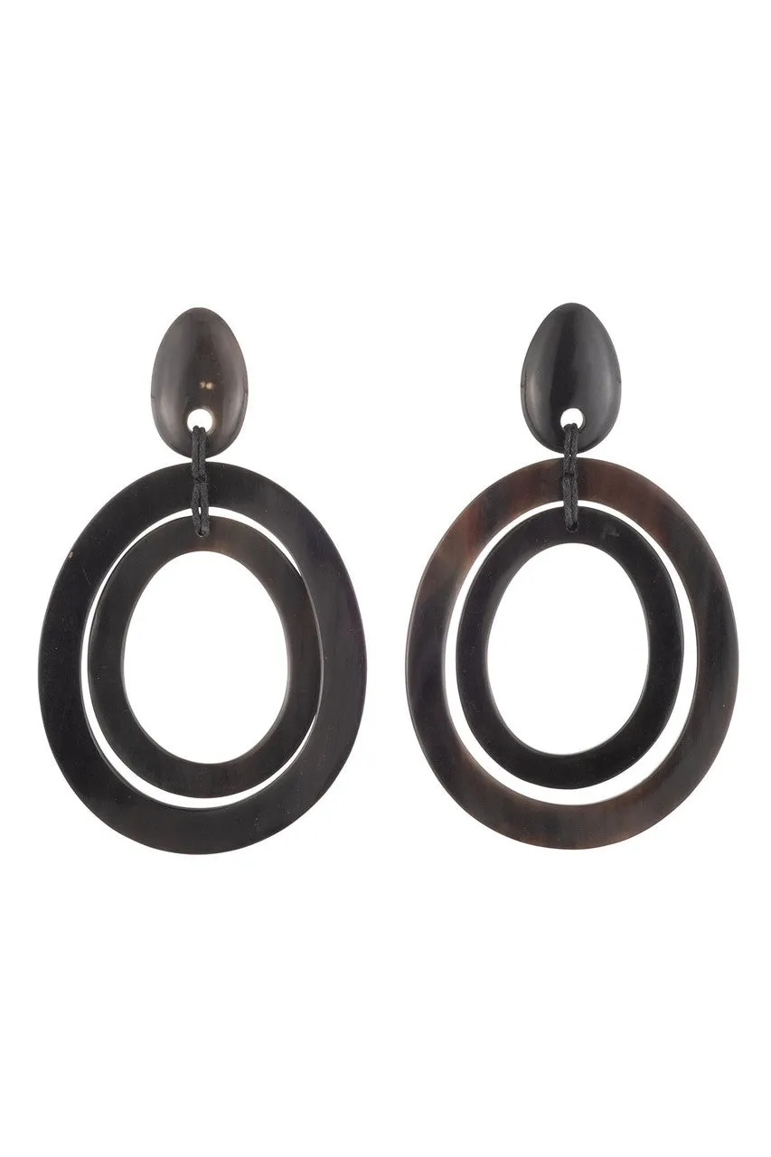 Buffalo Horn Double Hoop Earrings sold by Natori