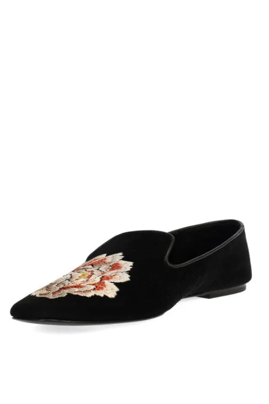 Edda Suede Embroidered Loafer sold by Natori