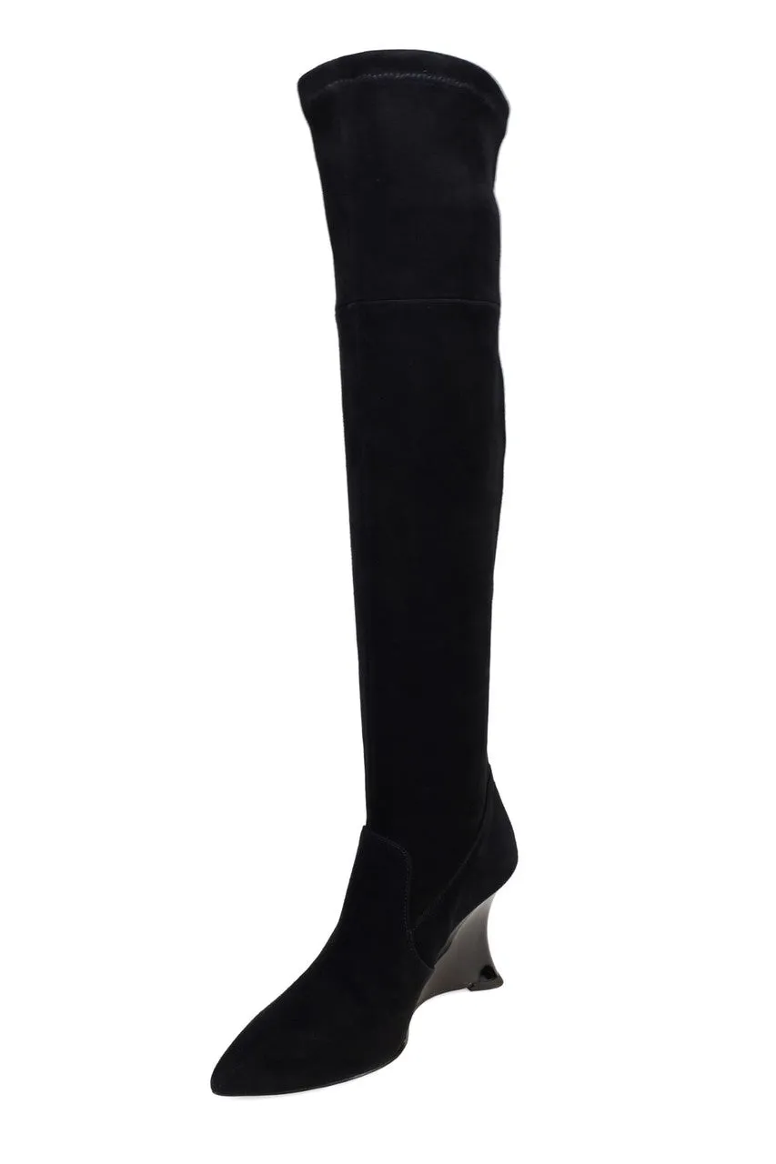 Natsu Stretch Suede Over the Knee Wedge Boot sold by Natori product image thumbnail 3